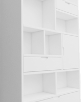 کتابخانه سفید مینیمال لولا استیل مدل L.0016
