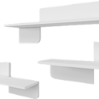 شلف دیواری مینیمال سفید با روکش برجسته S.H0013