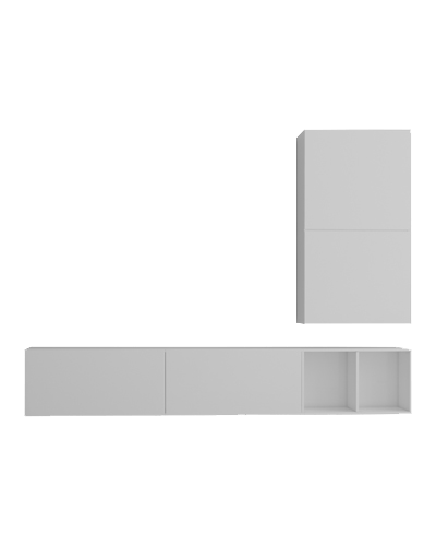 باکس تلویزیون دیواری ام دی اف سفید دارای باکس مدل T.W009