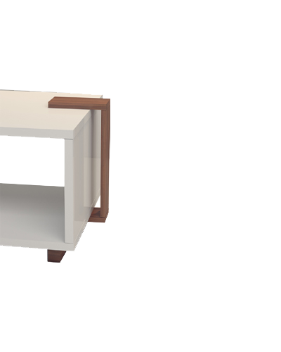 میز عسلی سفید قهوه ای ام دی اف با روکش برجسته مدل T.T.004