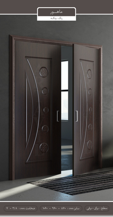 درب داخلی اتاقی و سرویس طرح ملامینه HPL مدل ماهور | ضدخش و مقاوم