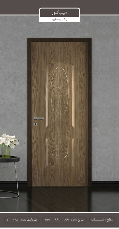 درب داخلی اتاقی و سرویس طرح ملامینه HPL مدل مینیاتوری | ضدخش و مقاوم