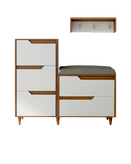 جاکفشی سفید قهوه ای مینیمال ام دی اف ضدخش مدل S.R008