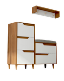 جاکفشی سفید قهوه ای مینیمال ام دی اف ضدخش مدل S.R008