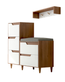 جاکفشی سفید قهوه ای مینیمال ام دی اف ضدخش مدل S.R008