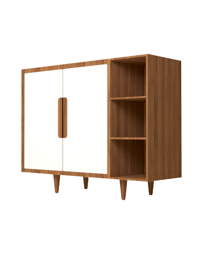 کنسول سفید قهوه ای ام دی اف دارای سه باکس مدل CO.003