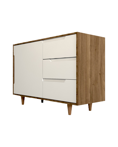 کنسول سفید قهوه ای ام دی اف روکش برجسته مدل CO.001