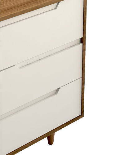 کنسول سفید قهوه ای ام دی اف روکش برجسته مدل CO.001