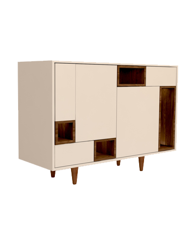 کنسول سفید قهوه ای ام دی اف دارای چهار باکس مدل CO.002