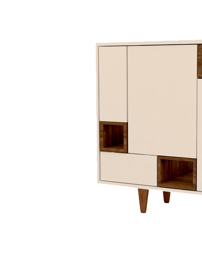 کنسول سفید قهوه ای ام دی اف دارای چهار باکس مدل CO.002