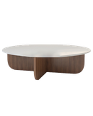 میز جلو مبلی سفید قهوه ای گرد مدل C.T0019