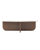 میز جلو مبلی سفید قهوه ای گرد مدل C.T0019