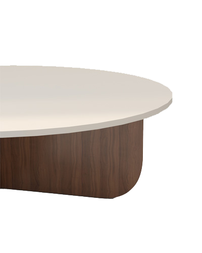 میز جلو مبلی سفید قهوه ای گرد مدل C.T0019