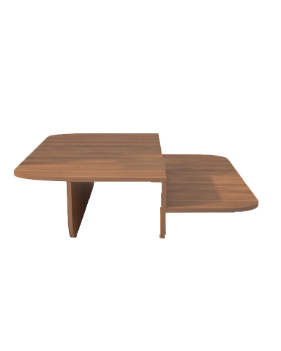 میز جلو مبلی قهوه ای دوطبقه گرد مدل C.T0022