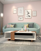 میز جلو مبلی سفید قهوه ای ام دی اف ضدخش مدل C.T005