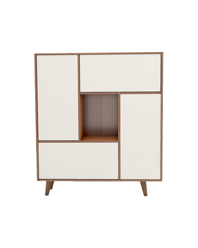 کنسول سفید قهوه ای مینیمال دارای لولای آرام بند مدل CO.007