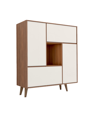 کنسول سفید قهوه ای مینیمال دارای لولای آرام بند مدل CO.007