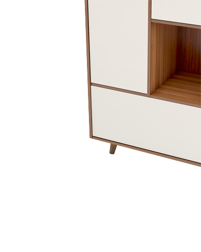 کنسول سفید قهوه ای مینیمال دارای لولای آرام بند مدل CO.007