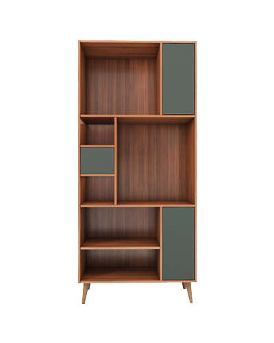 کتابخانه طوسی قهوه ای ام دی اف مینیمال مدل L.001