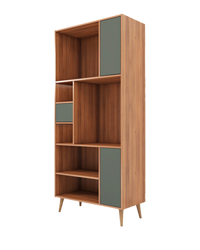 کتابخانه طوسی قهوه ای ام دی اف مینیمال مدل L.001