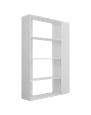 کتابخانه مینیمال ام دی اف سفید با روکش برجسته مدل L.0012