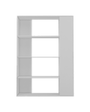 کتابخانه مینیمال ام دی اف سفید با روکش برجسته مدل L.0012