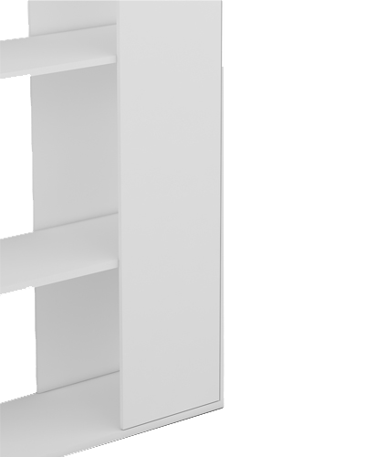 کتابخانه مینیمال ام دی اف سفید با روکش برجسته مدل L.0012