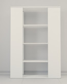 کتابخانه مینیمال ام دی اف سفید با روکش برجسته مدل L.0012