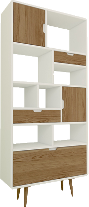 کتابخانه L.002 قهوه ای سفید