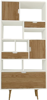 کتابخانه L.002 قهوه ای سفید