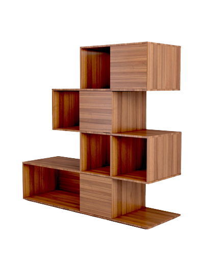 کتابخانه قهوه ای ام دی اف با روکش ضدخش مدل L.004