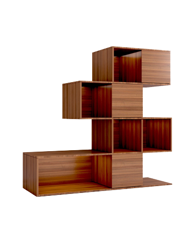 کتابخانه قهوه ای ام دی اف با روکش ضدخش مدل L.004