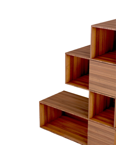 کتابخانه قهوه ای ام دی اف با روکش ضدخش مدل L.004