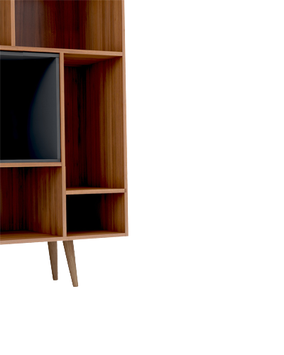 کتابخانه طوسی قهوه ای ام دی اف با کیفیت عالی مدل L.005