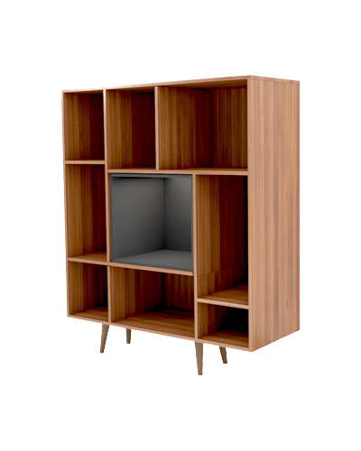 کتابخانه طوسی قهوه ای ام دی اف با کیفیت عالی مدل L.005