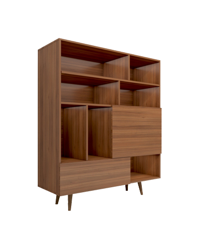 کتابخانه ام دی اف قهوه ای با روکش ضدخش مدل L.006