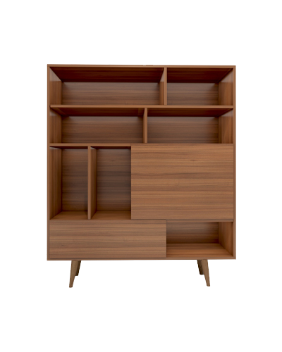 کتابخانه ام دی اف قهوه ای با روکش ضدخش مدل L.006