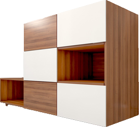 کتابخانه سفید قهوه ای ام دی اف با روکش ضدخش مدلL.007