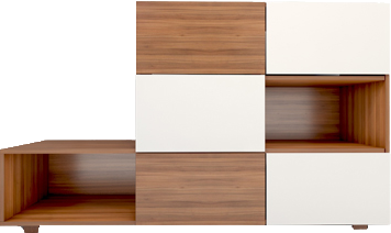 کتابخانه سفید قهوه ای ام دی اف با روکش ضدخش مدلL.007