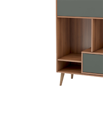 کتابخانه ام دی اف طوسی قهوه ای با روکش ضد خش مدل L.008