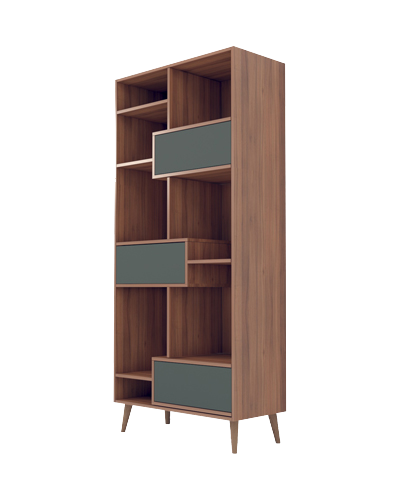 کتابخانه ام دی اف طوسی قهوه ای با روکش ضد خش مدل L.008