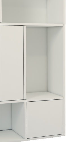 کتابخانه مینیمال درب مگنتی سفید مدل L.0011