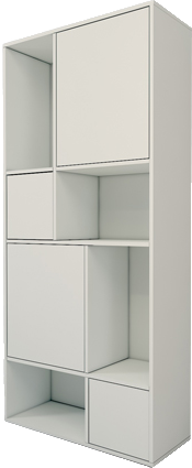 کتابخانه مینیمال درب مگنتی سفید مدل L.0011