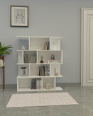 کتابخانه ام دی اف سفید دارای چهار طبقه مدل L.0013