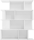 کتابخانه ام دی اف سفید دارای چهار طبقه مدل L.0013