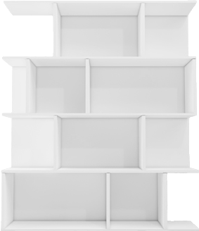 کتابخانه ام دی اف سفید دارای چهار طبقه مدل L.0013