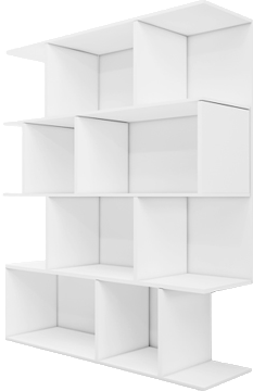 کتابخانه ام دی اف سفید دارای چهار طبقه مدل L.0013