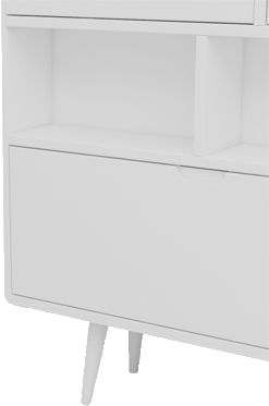 کتابخانه سفید مینیمال لولا استیل مدل L.0016