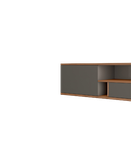 شلف دیواری تلویزیون طوسی قهوه ای با روکش برجسته مدل W.B0016