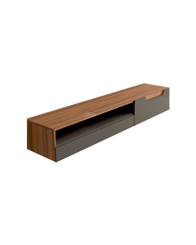 شلف دیواری تلویزیون طوسی قهوه ای ام دی اف مدل W.B002